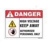 High Voltage Keep Away Authorized Person Only Safety Label| Protector FireSafety