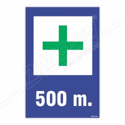 Hospital 500 Mtr Ahead Road Safety Sign| Protector FireSafety
