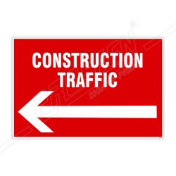 Construction Traffic With Left Arrow Site Safety Sign| Protector FireSafety