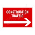 Construction Traffic With Right Arrow Site Safety Sign| Protector FireSafety