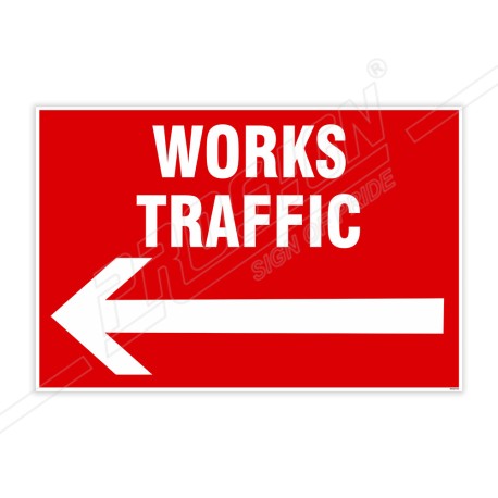Work Traffic With Left Arrow Site Safety Sign| Protector FireSafety