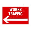 Work Traffic With Left Arrow Site Safety Sign| Protector FireSafety
