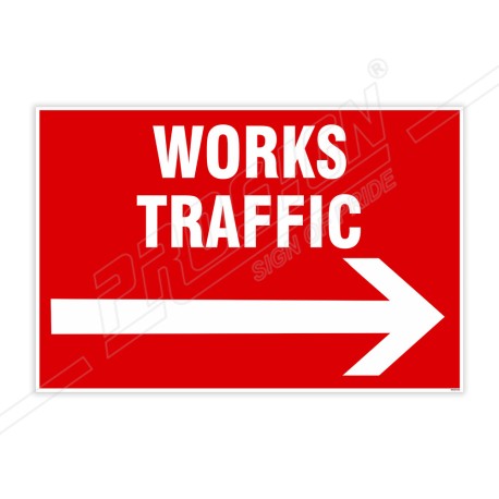 Work Traffic With Right Arrow Site Safety Sign| Protector FireSafety