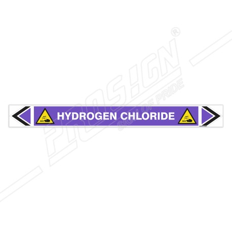 Hydrogen Chloride Pipe Marking Sticker Sign| Protector FireSafety
