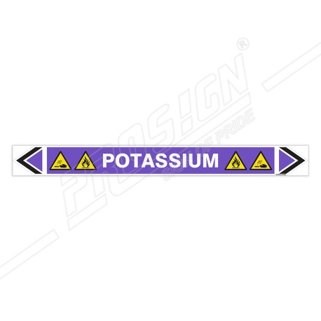 Potassium Pipe Marking Sticker Sign| Protector FireSafety