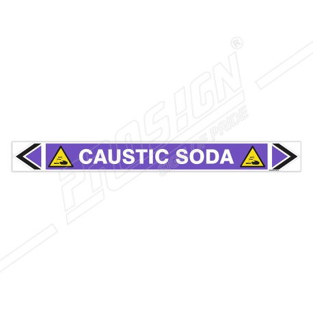 Caustic Soda Pipe Marking Sticker Sign| Protector FireSafety