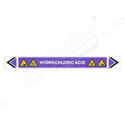 Hydrochloric Acid Pipe Marking Sticker Sign| Protector FireSafety