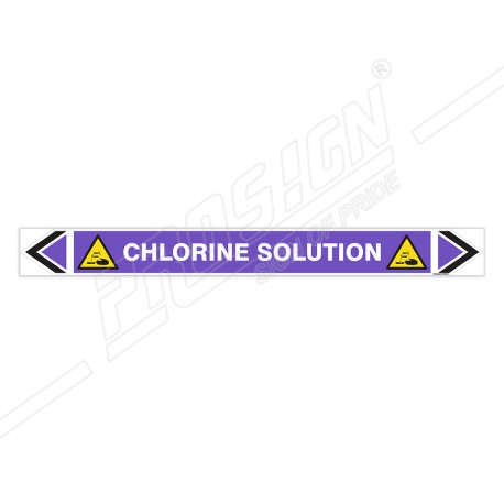 Chlorine Solution Pipe Marking Sticker Sign| Protector FireSafety