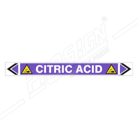 Citric Acid Pipe Marking Sticker Sign| Protector FireSafety
