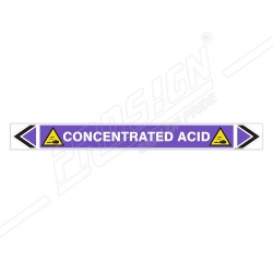Concentrated Acid Pipe Marking Sticker Sign| Protector FireSafety