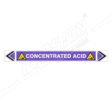 Concentrated Acid Pipe Marking Sticker Sign| Protector FireSafety
