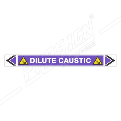 Dilute Caustic Pipe Marking Sticker Sign| Protector FireSafety
