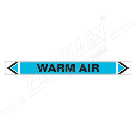 Warm Air Pipe Marking Sticker Sign| Protector FireSafety