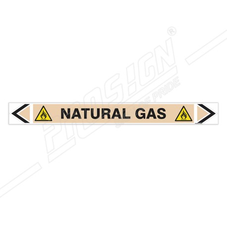Natural Gas Pipe Marking Sticker Sign| Protector FireSafety