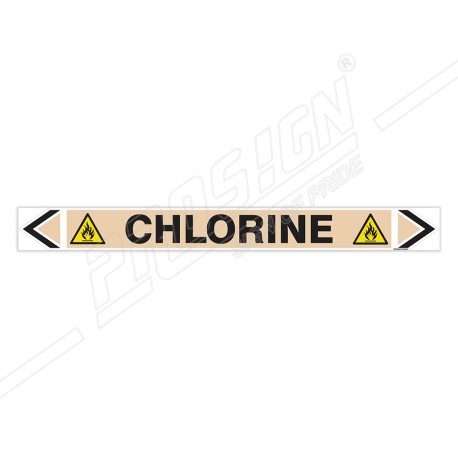 Chlorine Gas Pipe Marking Sticker Sign| Protector FireSafety