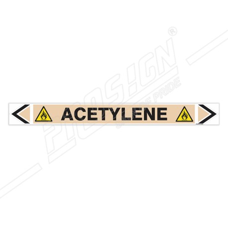 Acetylene Gas Pipe Marking Sticker Sign| Protector FireSafety