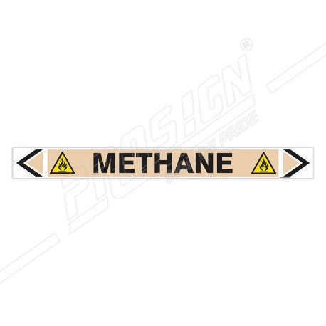 Methane Gas Pipe Marking Sticker Sign| Protector FireSafety