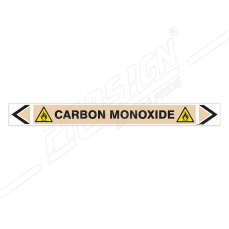 Carbon Monoxide Gas Pipe Marking Sticker Sign| Protector FireSafety