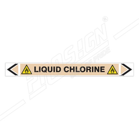 Liquid Chlorine Gas Pipe Marking Sticker Sign| Protector FireSafety