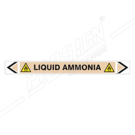 Liquid Ammonia Gas Pipe Marking Sticker Sign| Protector FireSafety