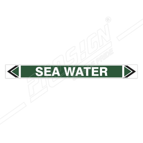 Sea Water Pipe Marking Sticker Sign| Protector FireSafety