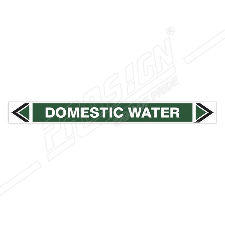 Domestic Water Pipe Marking Sticker Sign| Protector FireSafety