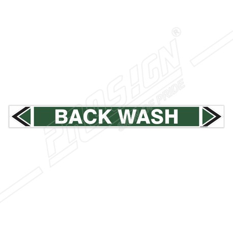 Back Wash Water Pipe Marking Sticker Sign| Protector FireSafety