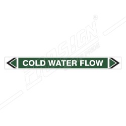 Cold Water Flow Pipe Marking Sticker Sign| Protector FireSafety