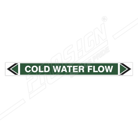 Cold Water Flow Pipe Marking Sticker Sign| Protector FireSafety