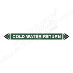 Cold Water Return Pipe Marking Sticker Sign| Protector FireSafety
