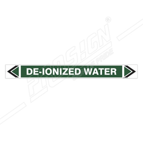 De-Ionized Water Pipe Marking Sticker Sign| Protector FireSafety