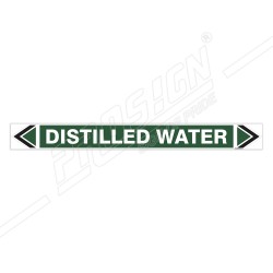 Distilled Water Pipe Marking Sticker Sign| Protector FireSafety