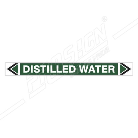 Distilled Water Pipe Marking Sticker Sign| Protector FireSafety