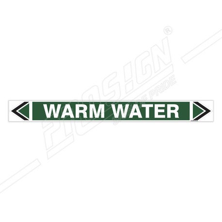 Warm Water Pipe Marking Sticker Sign| Protector FireSafety
