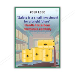 Handle Hazardous Chemical Safely Safety Posters| Protector FireSafety