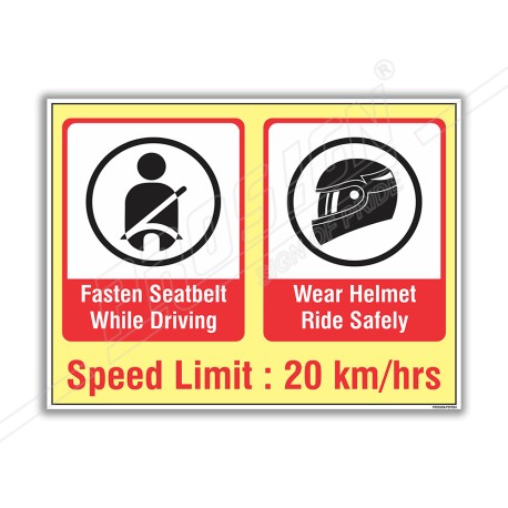 Speed Limit 20 Km/hr Road Safety Posters| Protector FireSafety