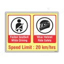 Speed Limit 20 Km/hr Road Safety Posters| Protector FireSafety