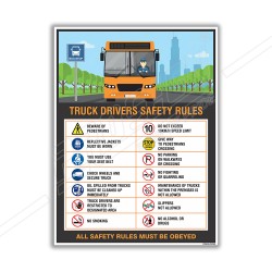 Truck Driver Safety Rules Safety Posters| Protector FireSafety