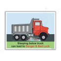 Sleeping Below Truck Is Danger Safety Posters| Protector FireSafety