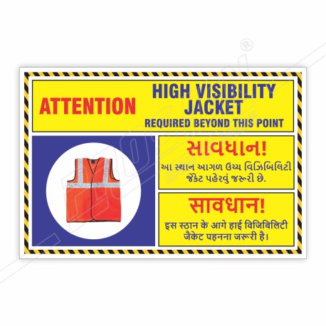 Wear High Visibility Jacket Site Safety Poster| Protector FireSafety