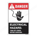 Turn Off Power Before Hazarding Electrical Safety Label| Protector FireSafety