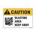 Blasting Area Keep Away Construction Safety Label| Protector FireSafety