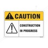 Construction In Progress Construction Safety Label| Protector FireSafety