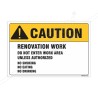 Renovation Work Construction Safety Label| Protector FireSafety