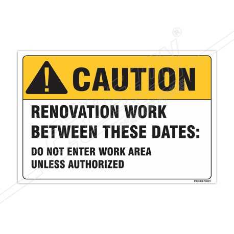Renovation Work Construction Safety Label| Protector FireSafety