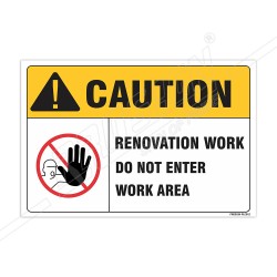 Renovation Work Do Not Enter Construction Safety Label| Protector FireSafety