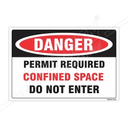 Permit Required Do Not Enter Construction Safety Label| Protector FireSafety