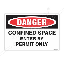 Confined Space Enter By Permit Only Construction Safety Label| Protector FireSafety