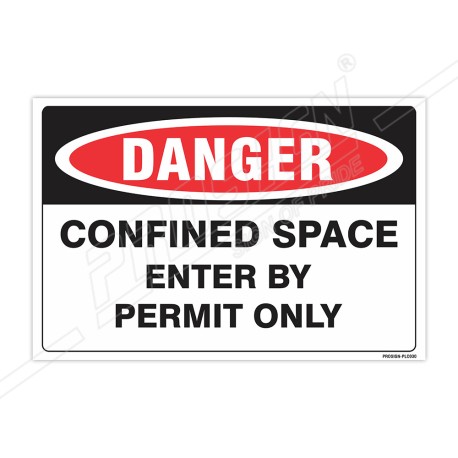 Confined Space Enter By Permit Only Construction Safety Label| Protector FireSafety