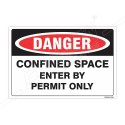 Confined Space Enter By Permit Only Construction Safety Label| Protector FireSafety